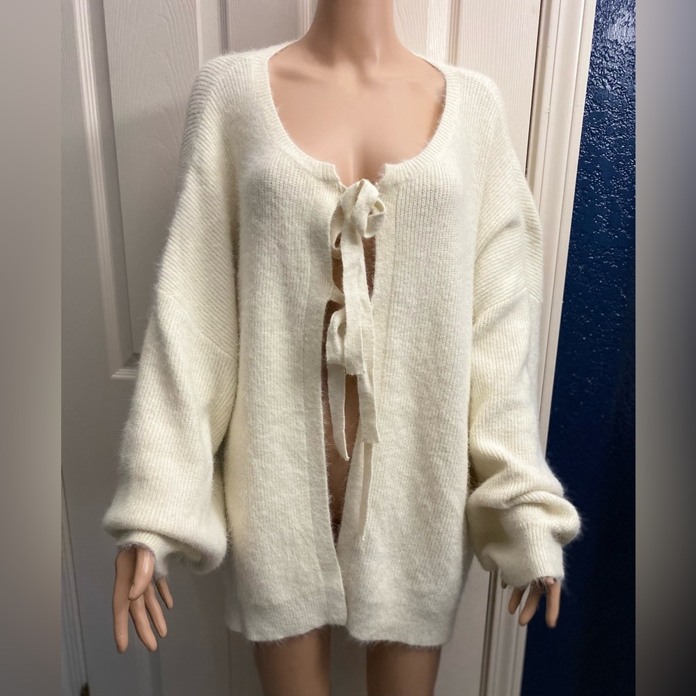 First Love Cream Tie-Front Cardigan